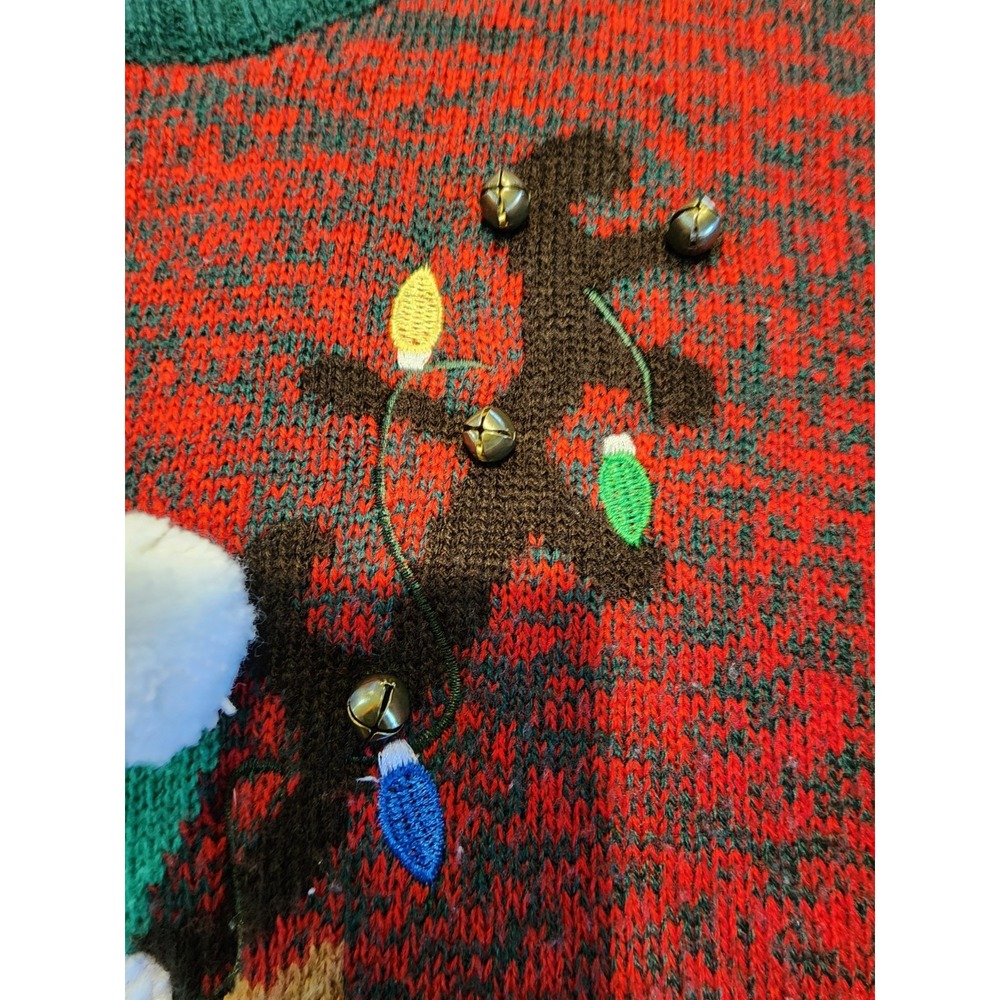 99 Jane Street Womens Medium Reindeer Sequins Ugly Christmas Knit Sweater - Picture 3 of 10